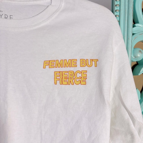 Empyre Long Sleeve White Crop Top T-Shirt Zumiez Femme But Fierce Women’s Sz.XS - Picture 2 of 5